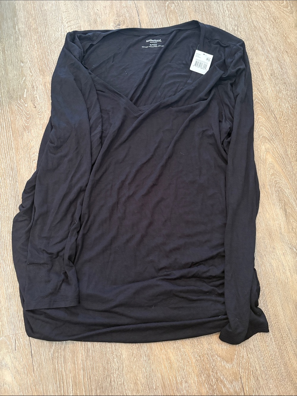 Motherhood Maternity Black Long Sleeve V-Neck Nursing Top